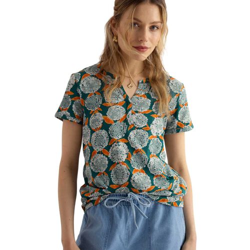 Seasalt Cornwall S/S Waterflow Top Painted Marigold Dark Wreckage